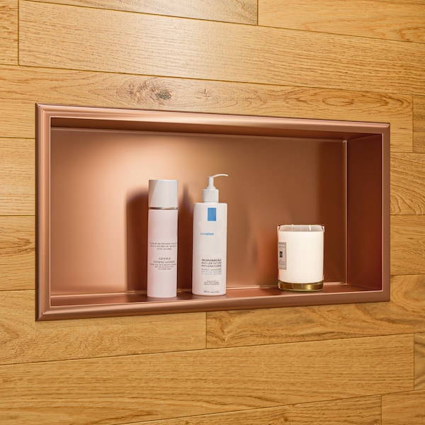 Alfi Brand 24" x 12" Brushed Copper PVD Stainless Steel Single Shelf Shower Niche ABNP2412-BC - main
